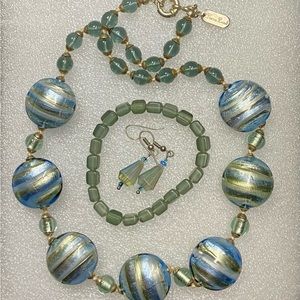 Blue Murano Art glass Necklace Hillary London